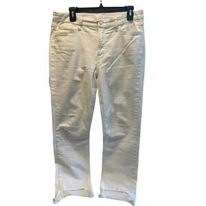 JEN7 by 7 For All Mankind Sz 12 Cropped Skinny Jeans White Fashion Stretch Denim
